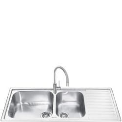 Smeg LG116D-2 évier Evier à poser Rectangulaire Acier inoxydable