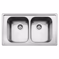 Evier encastrable 2 cuves 86x50 cm inox brossé - Smeg LP8622 L'évier à encastrer 2 cuves 86x50 cm en inox brossé Smeg LP8622  ...