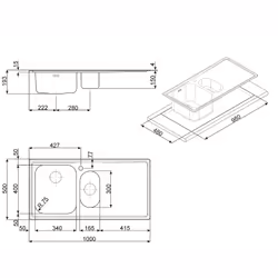 Smeg LE102S-2 évier Evier à poser Rectangulaire