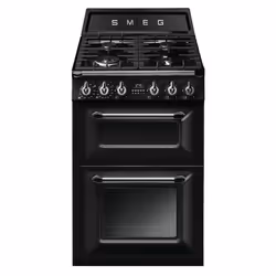 Smeg TR62BL, Cuisinière, Noir, Boutons, Devant, 1,2 m, Électronique