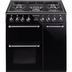 Smeg BM93BL, Cuisinière, Noir, Boutons, Rotatif, Devant, Électronique, émail