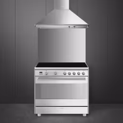 Smeg Concert SCD91CMX9, Cuisinière, Acier inoxydable, Boutons, Devant, 1,9 m, Électronique