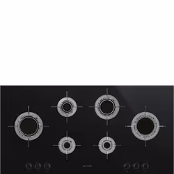 Smeg PVL6106CN, Noir, Titane, Intégré, Gaz, Vitrocéramique, 6 zone(s), 6 zone(s)