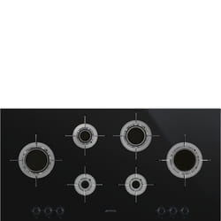 Smeg PVL6106CN plaque Noir, Titane Intégré Gaz 6 zone(s)