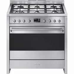 Smeg A1-9, Cuisinière, Acier inoxydable, Rotatif, Devant, LCD, Bas