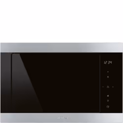 Smeg FMI325X, Intégré, Micro-ondes grill, 25 L, 900 W, Tactile, Noir, Acier inoxydable