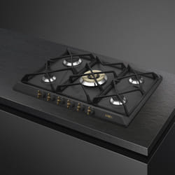 Smeg Coloniale SRV876AOGH plaque Anthracite Intégré 68.5 cm Gaz 5 zone(s)