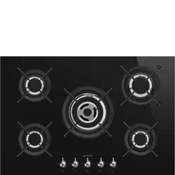 Smeg PV375CN, Noir, Intégré, Gaz, Verre-céramique, 5 zone(s), 5 zone(s)