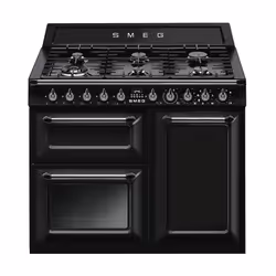 Smeg TR103BL, Cuisinière, Noir, Rotatif, En haut à droite / gauche, Gaz, 6 zone(s)