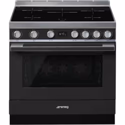 Smeg CPF9IPAN, Cuisinière, Anthracite, Rotatif, Devant, Électronique, LCD