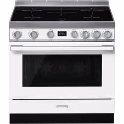 Smeg CPF9IPWH, Cuisinière, Blanc, Rotatif, Devant, Électronique, LCD