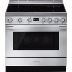 Smeg CPF9IPX, Cuisinière, Acier inoxydable, Rotatif, Devant, Électronique, LCD