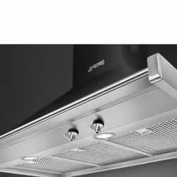Smeg KD90HNE hotte Monté au mur Noir, Acier inoxydable 815 m³/h A+