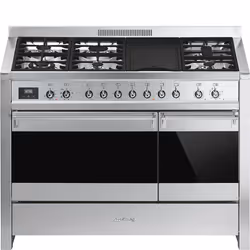 Smeg A3-81, Cuisinière, Acier inoxydable, Rotatif, Tactile, Devant, Électronique, Bas