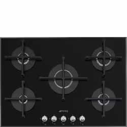 Smeg Linea PV175N2, Noir, Intégré, 72 cm, Gaz, Verre, 5 zone(s)