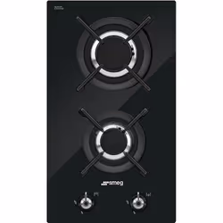 Smeg Classic PV332CN, Noir, Intégré, 30 cm, Gaz, Verre, 2 zone(s)
