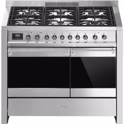 Smeg A2PY-81, Cuisinière, Acier inoxydable, Rotatif, Acier inoxydable, Devant, Gaz