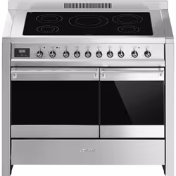 Smeg A2PYID-81, Cuisinière, Acier inoxydable, Rotatif, Acier inoxydable, Devant, Plaque avec zone à induction