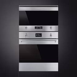 Smeg MP322X1 micro-onde Intégré Micro-onde combiné 22 L 850 W Noir, Acier inoxydable
