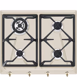 Smeg SRV864AVOGH2, Avoine, Intégré, Gaz, Émaillé, 4 zone(s), 4 zone(s)