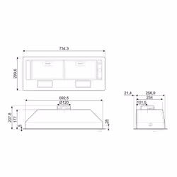 Smeg KSG70E hotte Intégré Argent 224 m³/h C