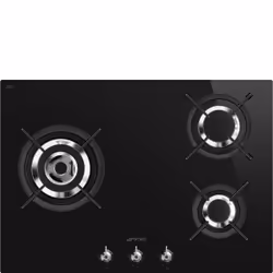 Smeg Classic PV373LCN, Noir, Intégré, 70 cm, Gaz, Verre/Acier inoxydable, 3 zone(s)
