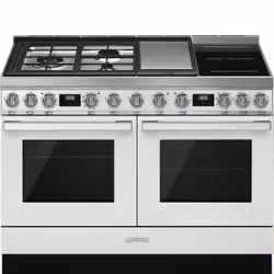 Smeg CPF120IGMPWH, Cuisinière, Blanc, Rotatif, Tactile, Devant, Combi, 6 zone(s)