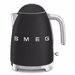 Smeg KLF03BLMEU, 1,7 L, 2400 W, Noir, Chrome, Plastique, Acier inoxydable, Indicateur de niveau d'eau, Filtrage