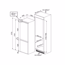 Smeg C8174TNE réfrigérateur-congélateur Intégré 254 L E Blanc