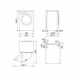 Smeg LB1T80IT Lave-linge Frontal 8 kg 1000 tr/min Blanc - Vue supplémentaire 2
