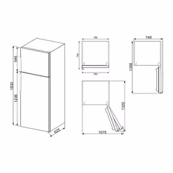 Smeg FD70EN4HM réfrigérateur-congélateur Pose libre 432 L E Beige - Vue supplémentaire 2