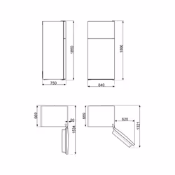 Smeg FD84EN4HM réfrigérateur-congélateur Pose libre 587 L E Beige