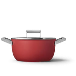 Smeg CKFC2411RDM fait-tout Noir, Rouge Aluminium, Acier inoxydable 4,6 L 24 cm