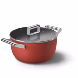 Smeg CKFC2411RDM fait-tout Noir, Rouge Aluminium, Acier inoxydable 4,6 L 24 cm