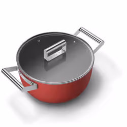 Smeg CKFC2411RDM fait-tout Noir, Rouge Aluminium, Acier inoxydable 4,6 L 24 cm