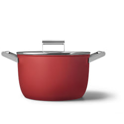 Smeg CKFC2611RDM fait-tout Noir, Rouge Aluminium, Acier inoxydable 7,7 L 26 cm