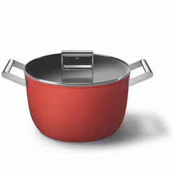 Smeg CKFC2611RDM fait-tout Noir, Rouge Aluminium, Acier inoxydable 7,7 L 26 cm