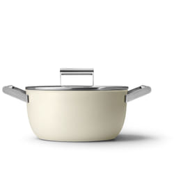 Smeg CKFC2411CRM fait-tout Crème, Noir Aluminium, Acier inoxydable 4,6 L 24 cm