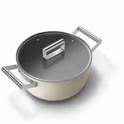 Smeg CKFC2411CRM fait-tout Crème, Noir Aluminium, Acier inoxydable 4,6 L 24 cm