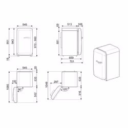 Smeg 50's Style frigo combine Pose libre 122 L E Multicolore