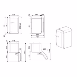 Smeg FAB10RWH5 frigo combine Pose libre 122 L E Blanc