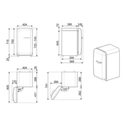 Smeg FAB5LDUJ5 réfrigérateur Pose libre 34 L D Multicolore