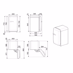 Smeg FAB5RWH5 réfrigérateur Pose libre 34 L D Blanc