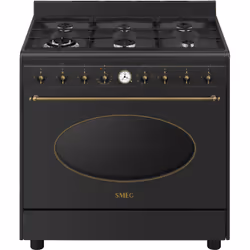 Smeg Coloniale CO96GMA9, Cuisinière, Anthracite, Rotatif, 1,2 m, Analogique, Gaz