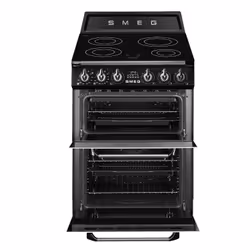 Smeg Victoria CUISINIARE TR62IBL2, Cuisinière, Noir, Électronique, Plaque avec zone à induction, 4 zone(s), Moyenne