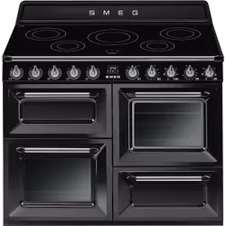 Smeg TR4110IBL2, Cuisinière, Noir, Boutons, Devant, 1,5 m, Électronique