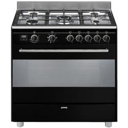 Smeg Concert BG91N2 four et cuisinière Gaz Noir, Acier inoxydable A