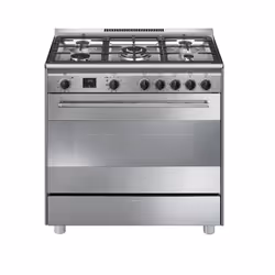 Smeg Concert BG91PX2, Cuisinière, Acier inoxydable, Rotatif, Acier inoxydable, Devant, Gaz