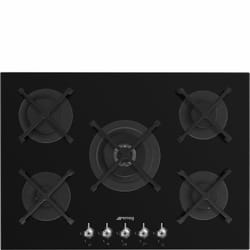 Smeg Classic PV375N plaque Noir Intégré 72 cm Gaz sur plaque de cuisson en verre 5 zone(s)