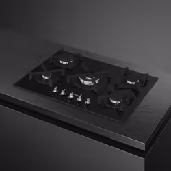 Smeg Classic PV375N plaque Noir Intégré 72 cm Gaz sur plaque de cuisson en verre 5 zone(s)